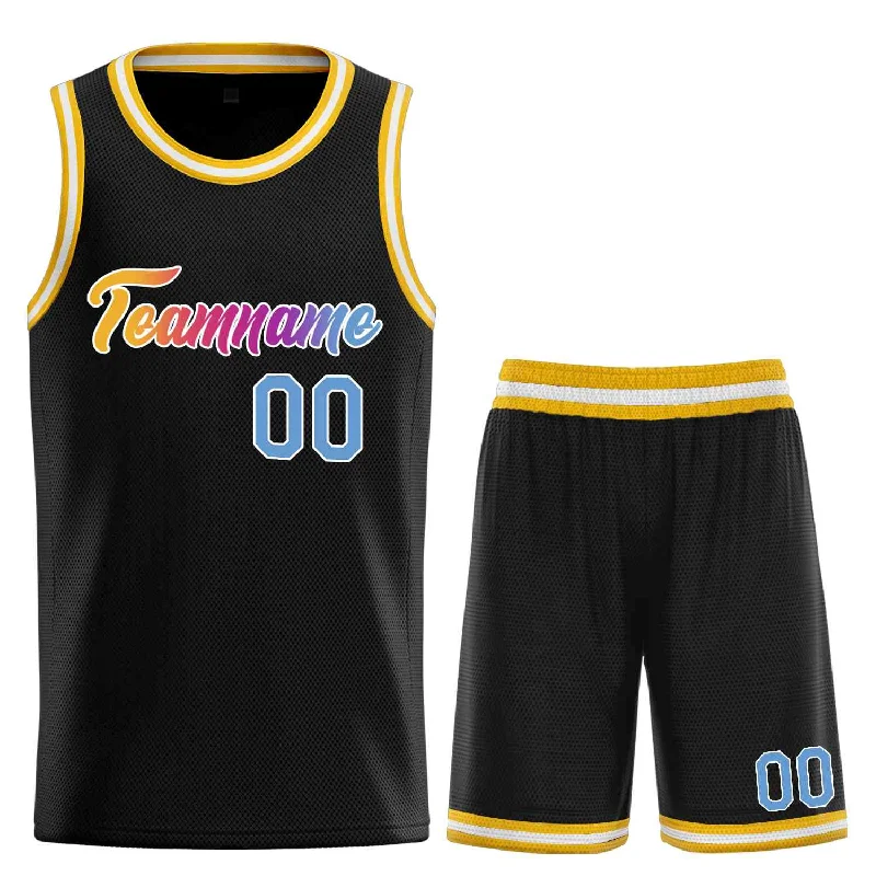 Basketball Jersey for Comfortable Wear All Day-Custom Black Yellow-White Heal Sports Uniform Classic Sets Basketball Jersey