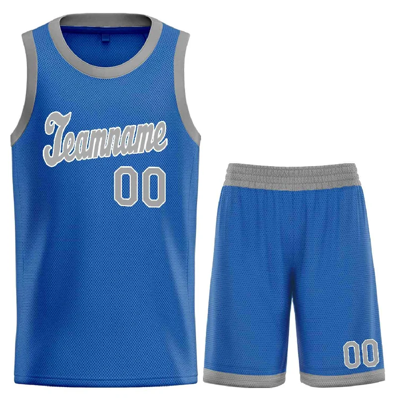 Basketball Jersey for Flexibility and Full Movement-Custom Blue Gray-White Classic Sets Sports Uniform Basketball Jersey