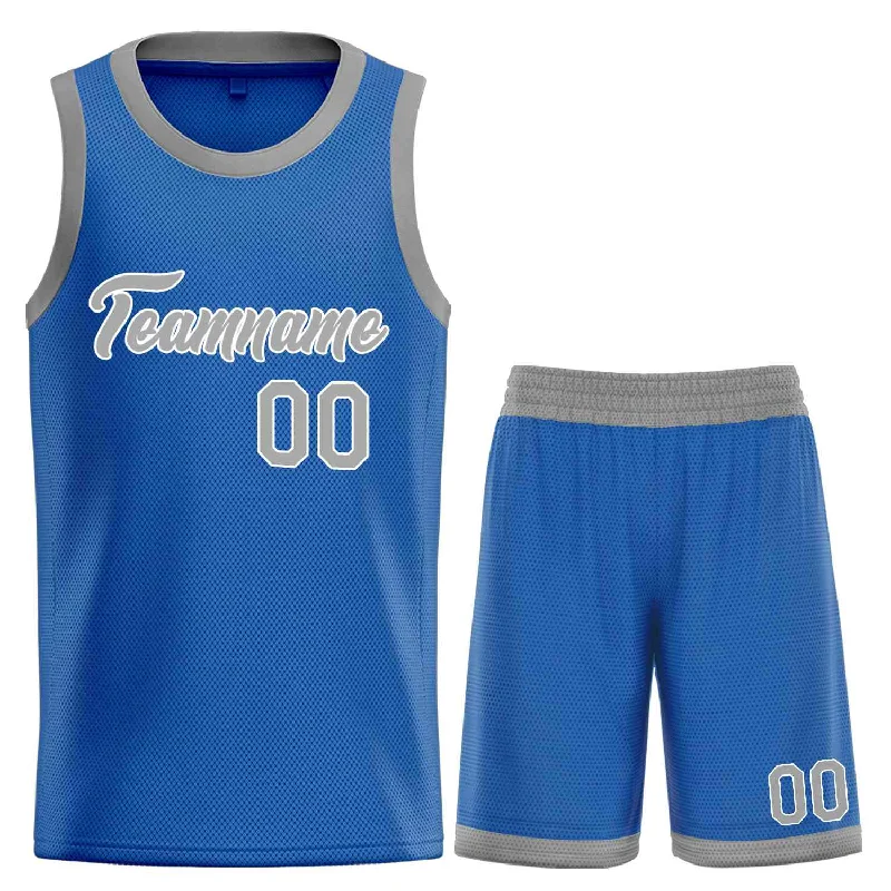 Basketball Jersey for Optimal Game-Day Comfort-Custom Blue Gray-White Heal Sports Uniform Classic Sets Basketball Jersey