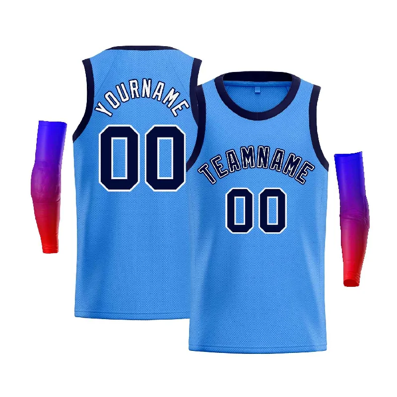 Basketball Jersey for Comfortable, Breathable Play-Custom Blue Navy-White Classic Tops Men Casual Bull Basketball Jersey