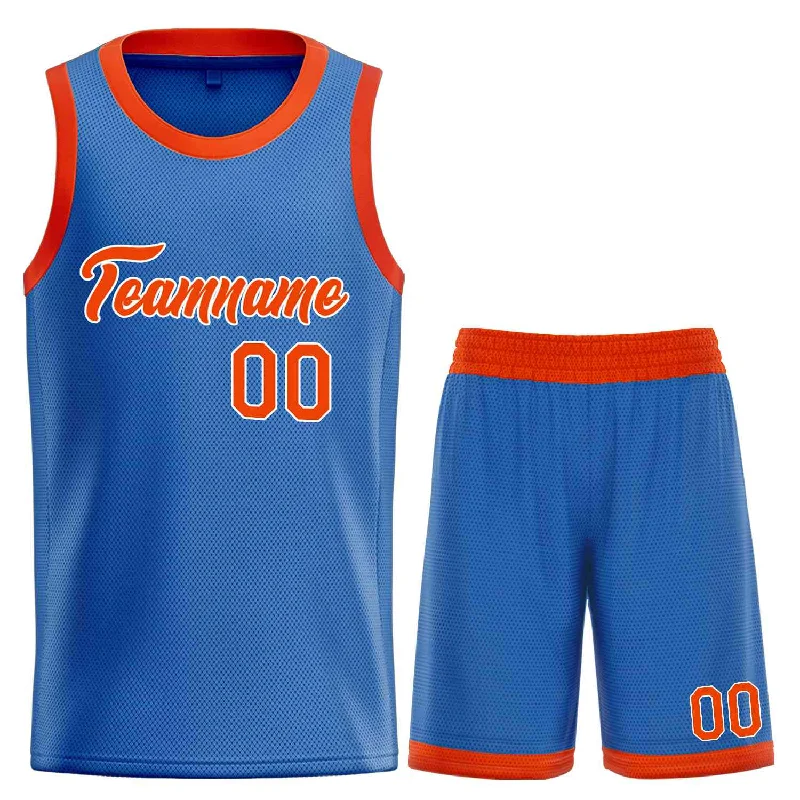 Basketball Jersey for Smooth, Athletic Fit-Custom Blue Orange-White Heal Sports Uniform Classic Sets Basketball Jersey