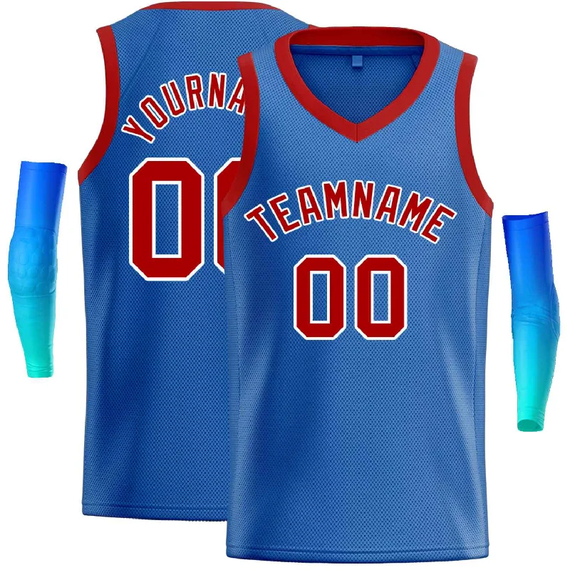 Basketball Jersey with Moisture-Wicking Technology-Custom Blue Red-White Classic Tops Men Casual Basketball Jersey