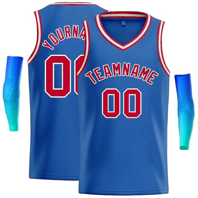 Basketball Jersey for Support and Comfort During Play-Custom Blue Red-White Classic Tops Men Casual Basketball Jersey