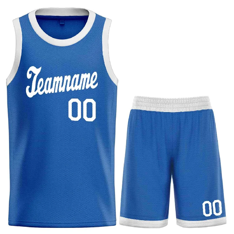 Basketball Jersey with Enhanced Breathability-Custom Blue White Classic Sets Sports Uniform Basketball Jersey