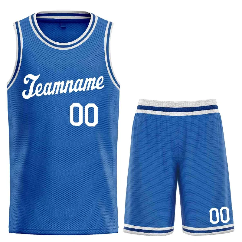 Basketball Jersey for Ultimate Range of Motion-Custom Blue White Classic Sets Sports Uniform Basketball Jersey