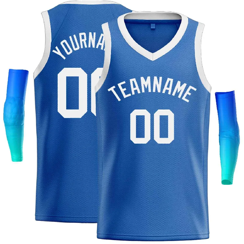 Basketball Jersey for Fast-Paced Movement and Flexibility-Custom Blue White-Classic Tops Men Casual Basketball Jersey