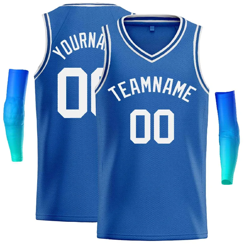 Basketball Jersey for All-Day Wearability and Comfort-Custom Blue White-Classic Tops Men Casual Basketball Jersey