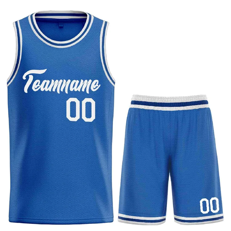 Basketball Jersey for Maximum Breathability and Flexibility-Custom Blue White Heal Sports Uniform Classic Sets Basketball Jersey