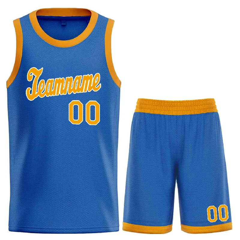 Basketball Jersey for Maximum Durability in Every Game-Custom Blue Yellow-White Classic Sets Sports Uniform Basketball Jersey