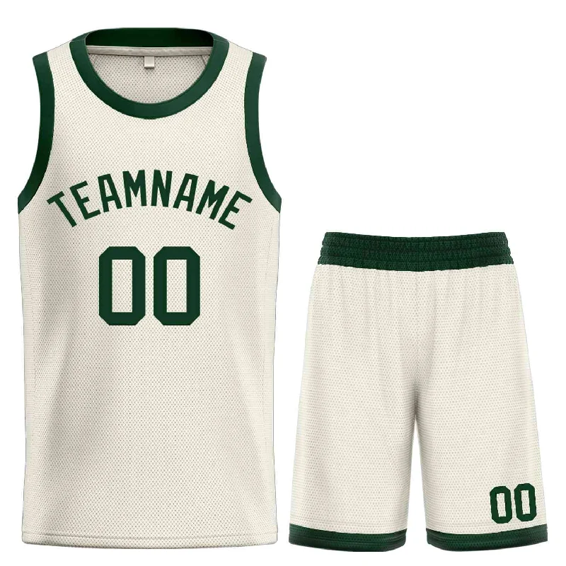 Basketball Jersey for Top Performance During Competitive Play-Custom Cream Green Classic Sets Bull Basketball Jersey