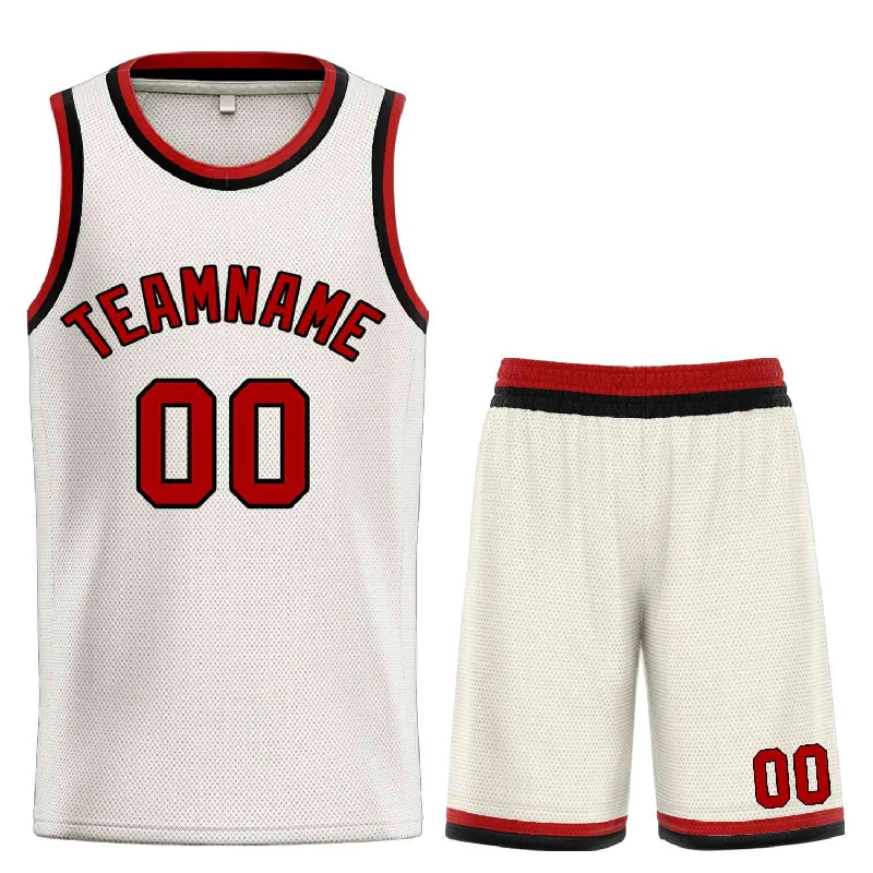 Basketball Jersey for Enhanced Agility and Comfort-Custom Cream Maroon-Black Classic Sets Bull Basketball Jersey