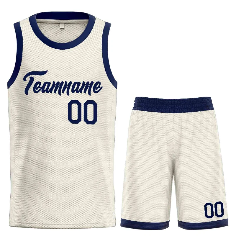 Basketball Jersey for Professional Play and Everyday Comfort-Custom Cream Navy Heal Sports Uniform Classic Sets Basketball Jersey