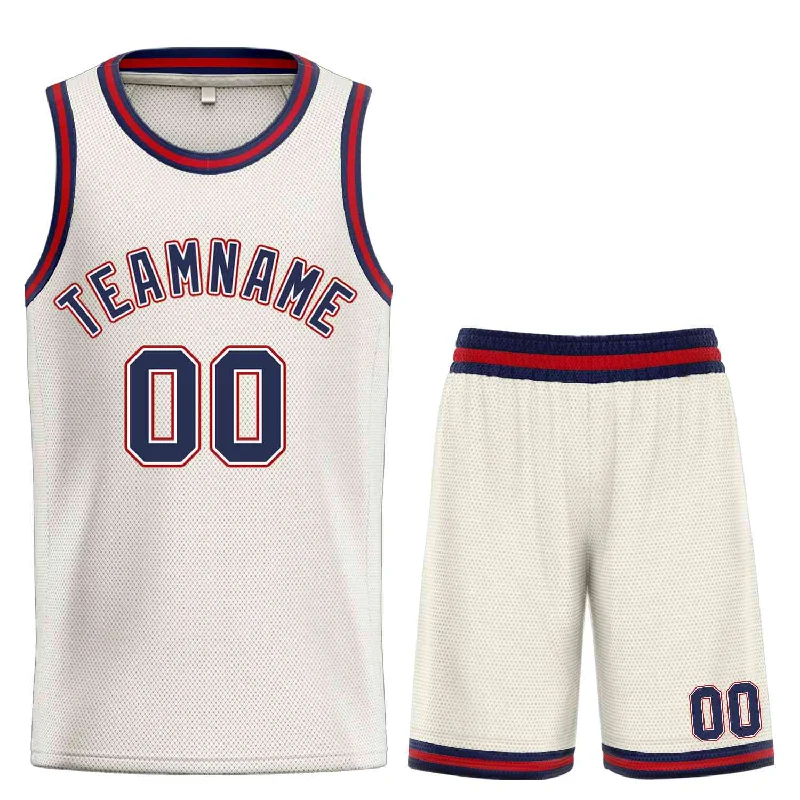 Basketball Jersey for Reliable Comfort During Drills-Custom Cream Navy-Maroon Classic Sets Bull Basketball Jersey