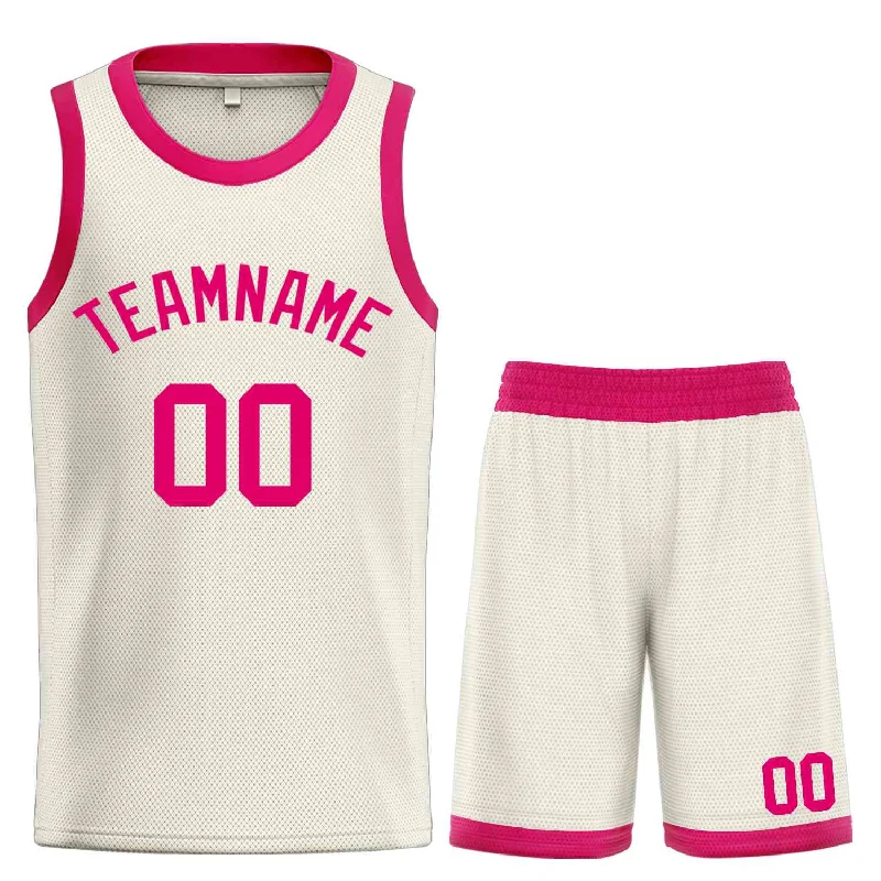 Basketball Jersey for Comfortable Performance in Every Game-Custom Cream Pink Classic Sets Bull Basketball Jersey