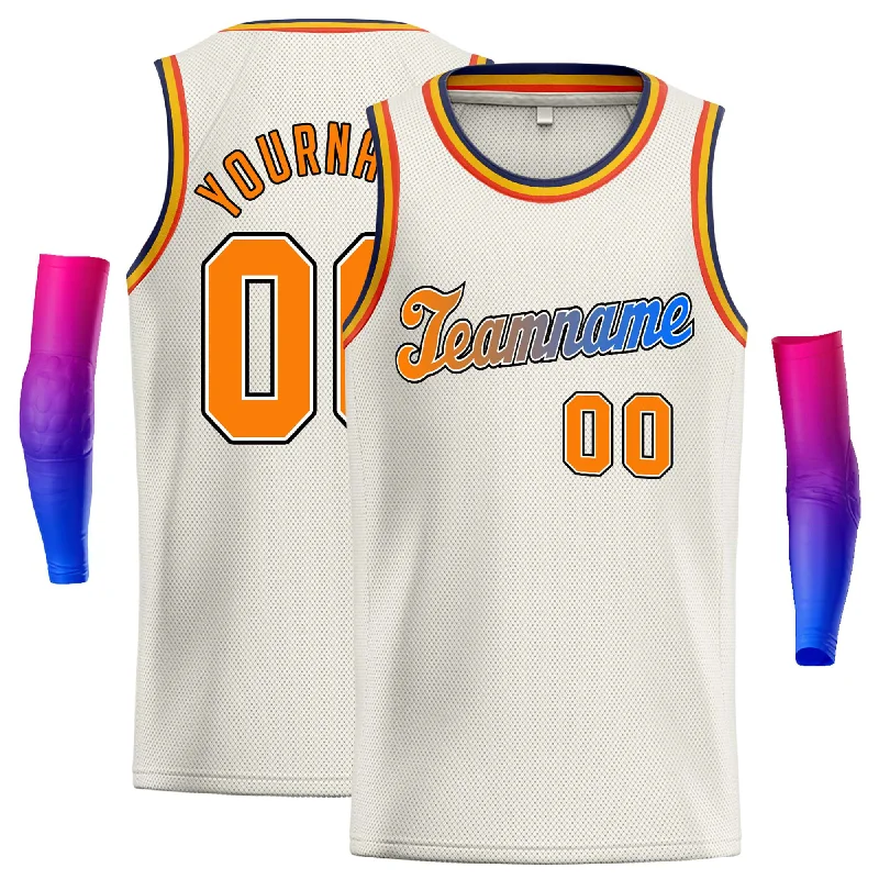 Basketball Jersey with Breathable Design for Active Play-Custom Cream Royal-Black Classic Tops Casual Basketball Jersey