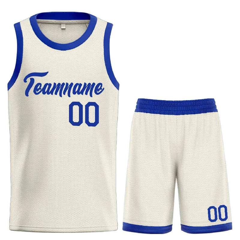 Basketball Jersey for Flexible Play During Intense Games-Custom Cream Royal Heal Sports Uniform Classic Sets Basketball Jersey