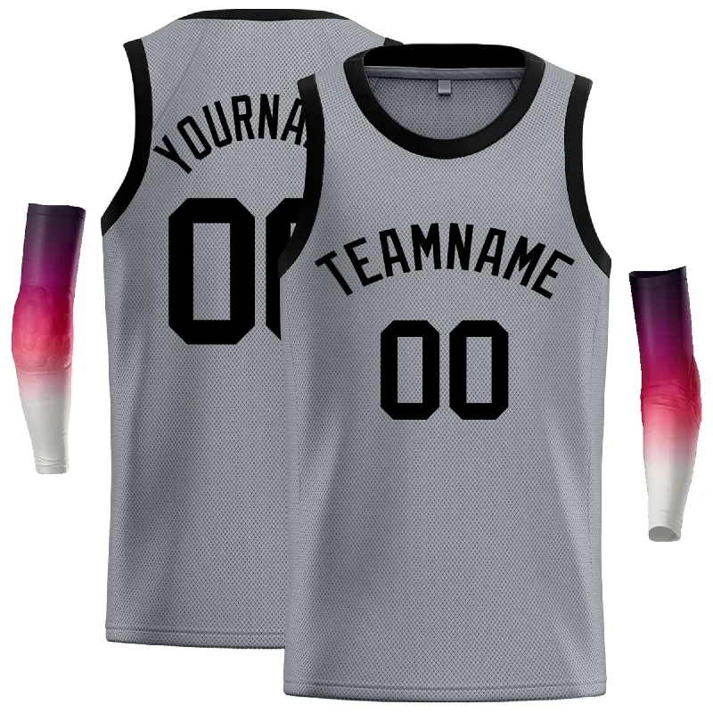 Basketball Jersey for All-Weather Play-Custom Dark Gray Black Classic Tops Casual Basketball Jersey