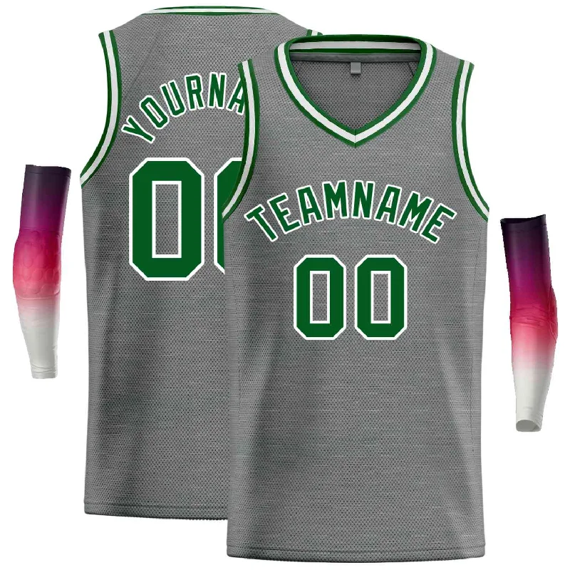 Basketball Jersey for Comfortable, Breathable Play-Custom Dark Gray Green-White Classic Tops Men Casual Basketball Jersey