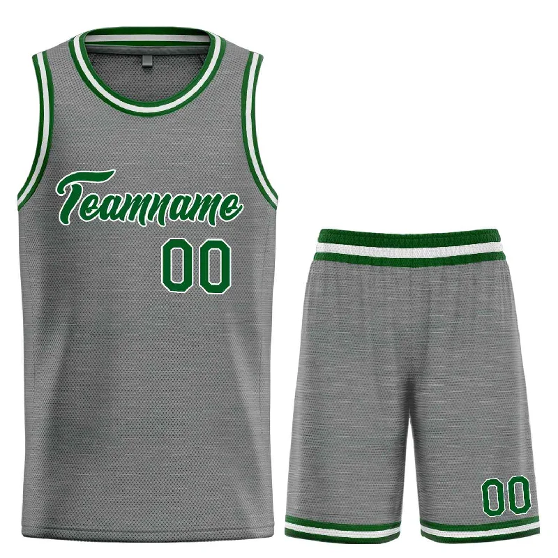 Basketball Jersey with Cooling Technology for Heat Relief-Custom Dark Gray Green-White Heal Sports Uniform Classic Sets Basketball Jersey