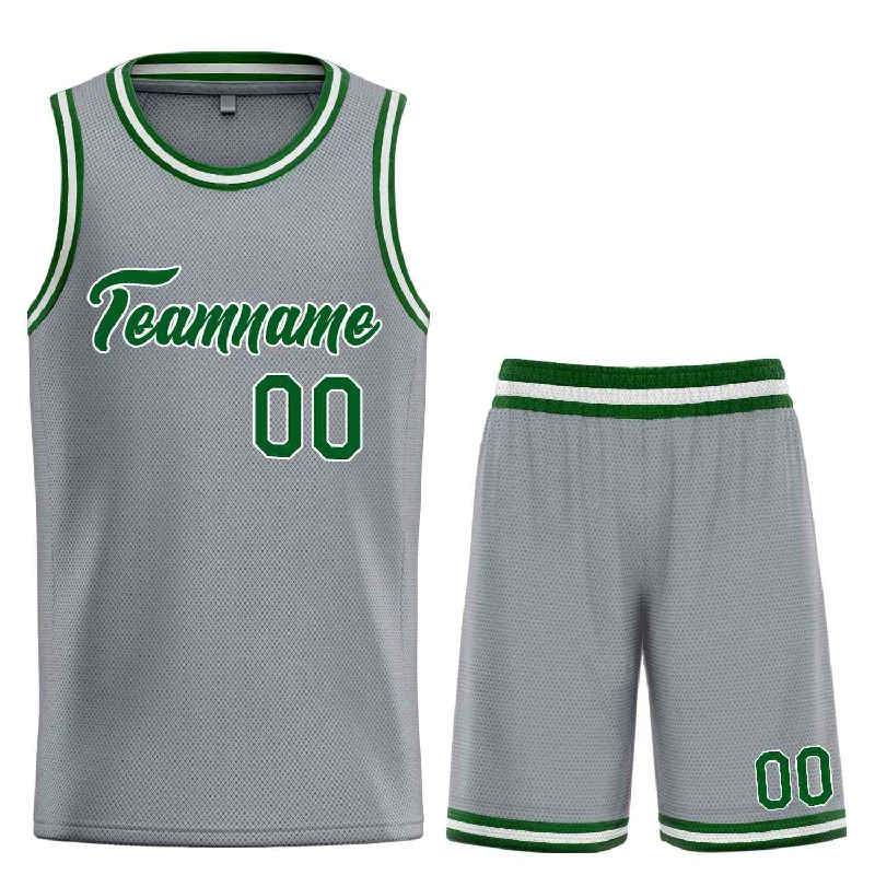 Basketball Jersey with Soft, Stretchable Fabric for Flexibility-Custom Dark Gray Green-White Heal Sports Uniform Classic Sets Basketball Jersey