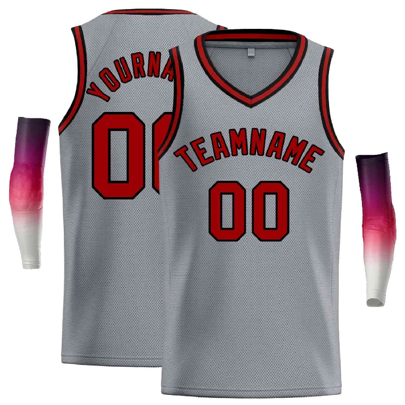 Basketball Jersey for Enhanced Agility and Comfort-Custom Dark Gray Maroon-Black Classic Tops Men Casual Basketball Jersey