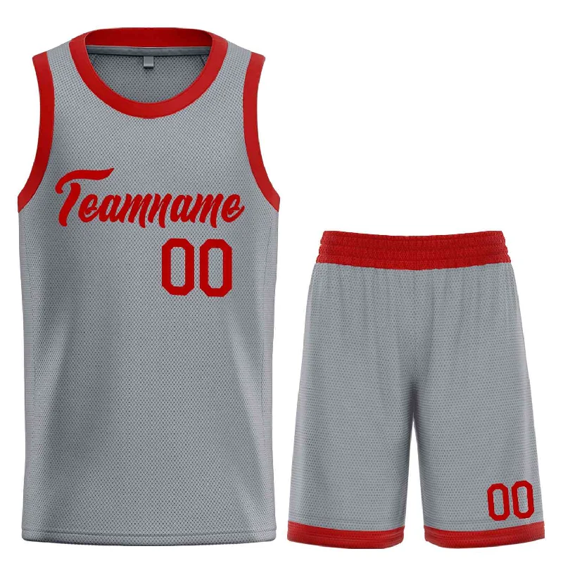 Basketball Jersey for Best Performance and Durability-Custom Dark Gray Maroon Heal Sports Uniform Classic Sets Basketball Jersey