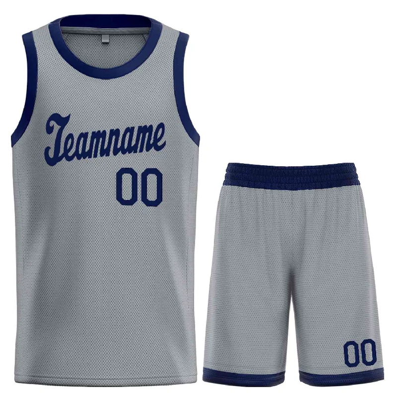 Basketball Jersey with Mesh Design for Breathability-Custom Dark Gray Navy Classic Sets Sports Uniform Basketball Jersey