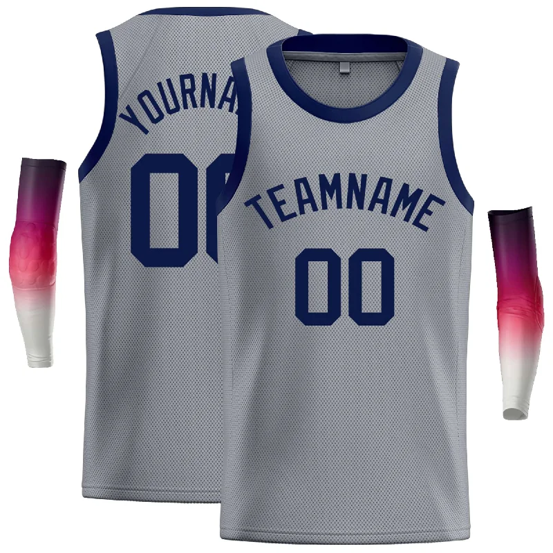 Basketball Jersey for Casual and Competitive Play-Custom Dark Gray Navy Classic Tops Casual Basketball Jersey