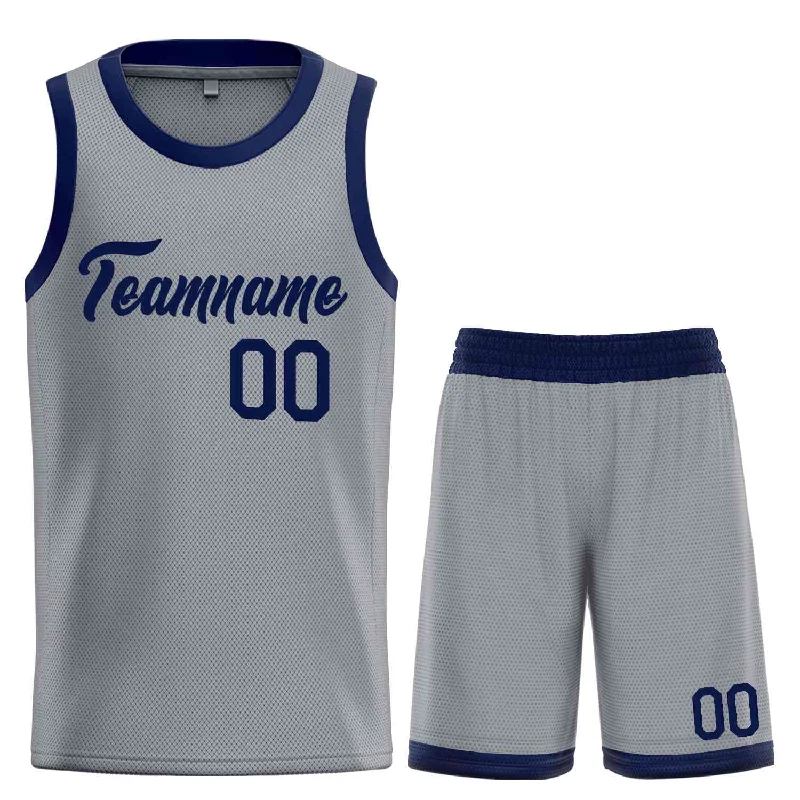 Basketball Jersey for Comfortable Movement During Dribbling-Custom Dark Gray Navy Heal Sports Uniform Classic Sets Basketball Jersey