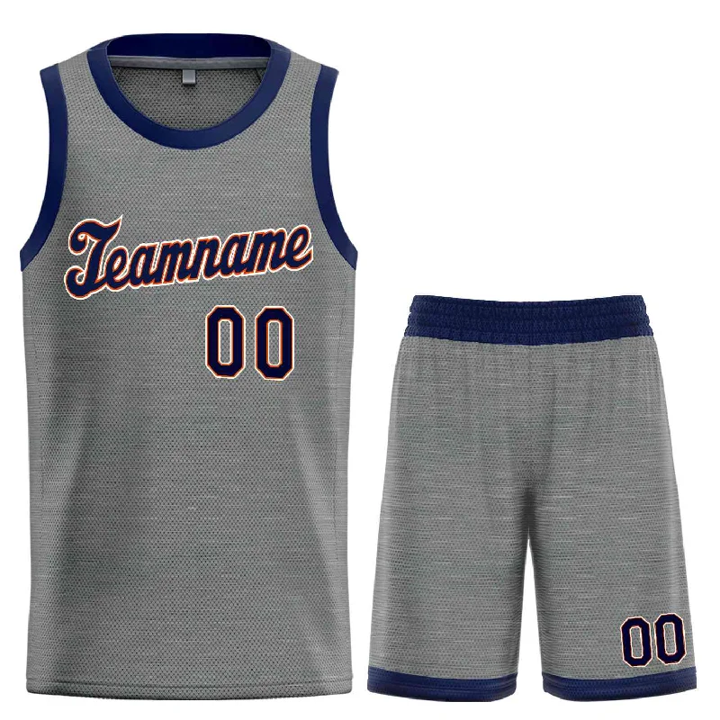 Basketball Jersey for Flexible Play During Intense Games-Custom Dark Gray Navy-Orange Classic Sets Sports Uniform Basketball Jersey