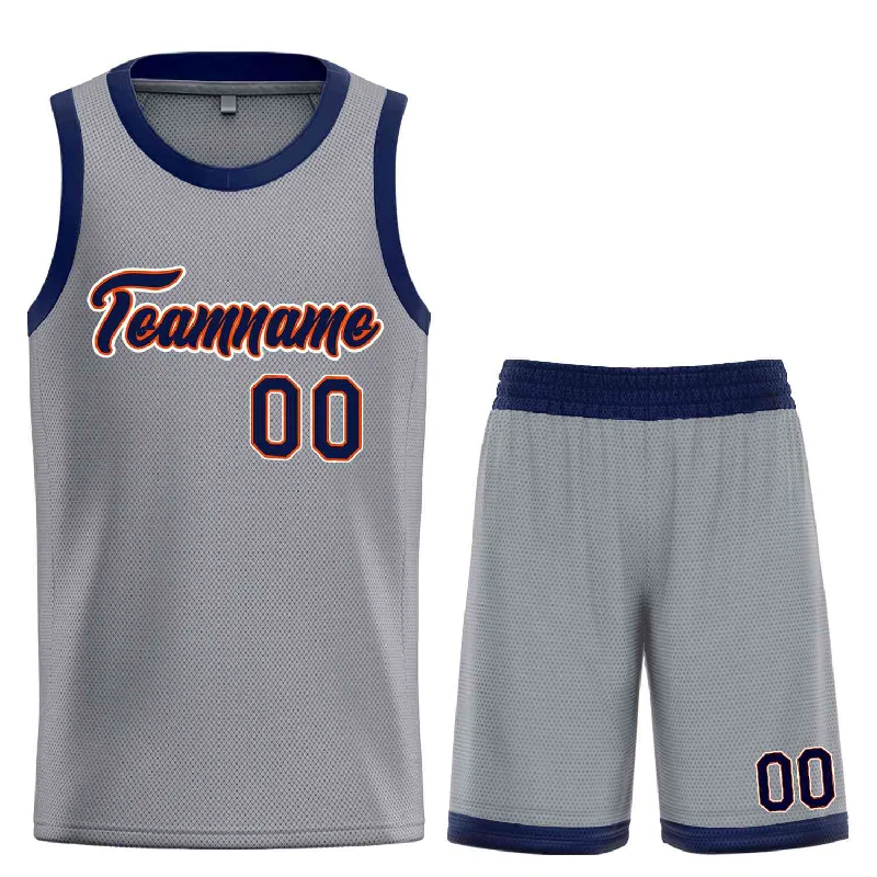 Basketball Jersey for Team-Friendly Customization-Custom Dark Gray Navy-Orange Heal Sports Uniform Classic Sets Basketball Jersey