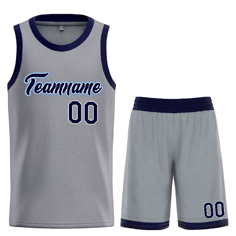 Basketball Jersey for Professional Look and Comfort-Custom Dark Gray Navy-Powder Blue Heal Sports Uniform Classic Sets Basketball Jersey