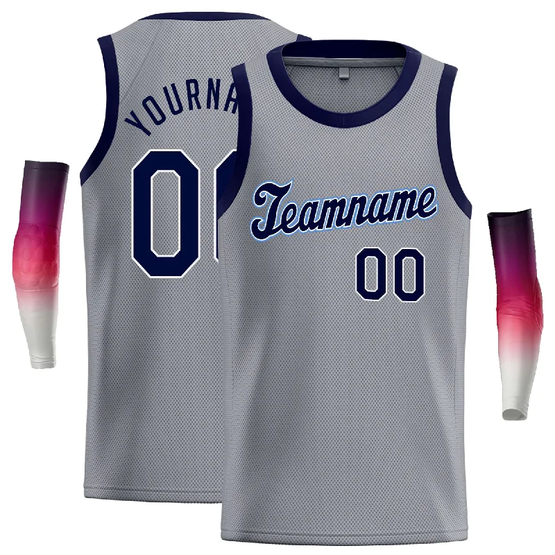 Basketball Jersey for Pro-Level Comfort and Performance-Custom Dark Gray Navy-White Classic Tops Casual Basketball Jersey