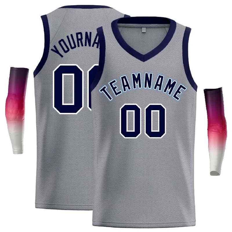 Basketball Jersey for Comfortable Play in All Seasons-Custom Dark Gray Navy-White Classic Tops Men Casual Basketball Jersey