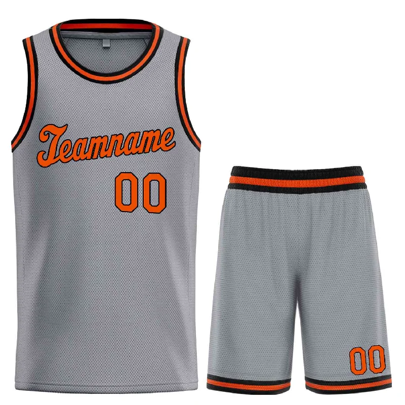 Basketball Jersey for Maximum Agility on the Court-Custom Dark Gray Orange-Black Classic Sets Sports Uniform Basketball Jersey