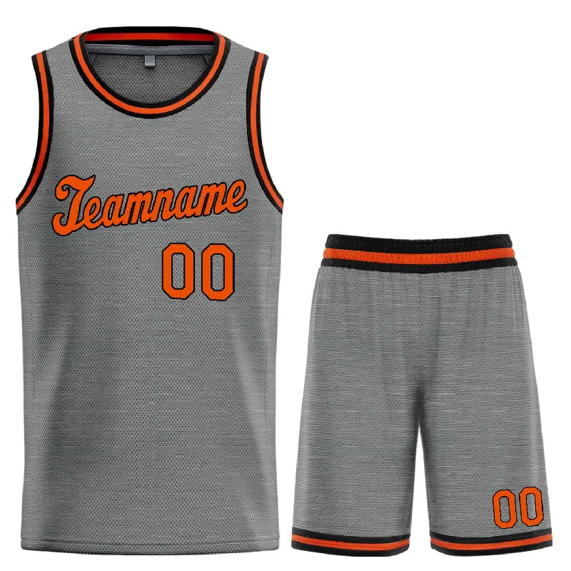 Basketball Jersey for All-Weather Performance-Custom Dark Gray Orange-Black Classic Sets Sports Uniform Basketball Jersey