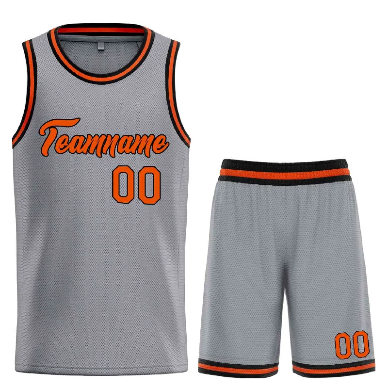 Basketball Jersey for Comfortable Wear and Agility-Custom Dark Gray Orange-Black Heal Sports Uniform Classic Sets Basketball Jersey