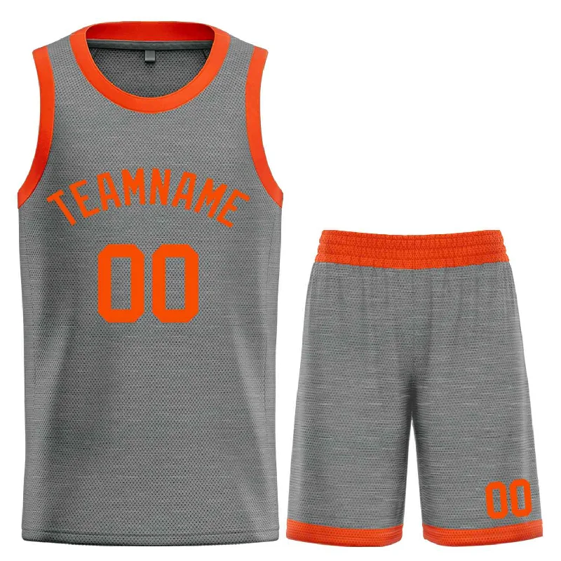 Basketball Jersey for Flexible Play on Any Court-Custom Dark Gray Orange Classic Sets Bull Basketball Jersey