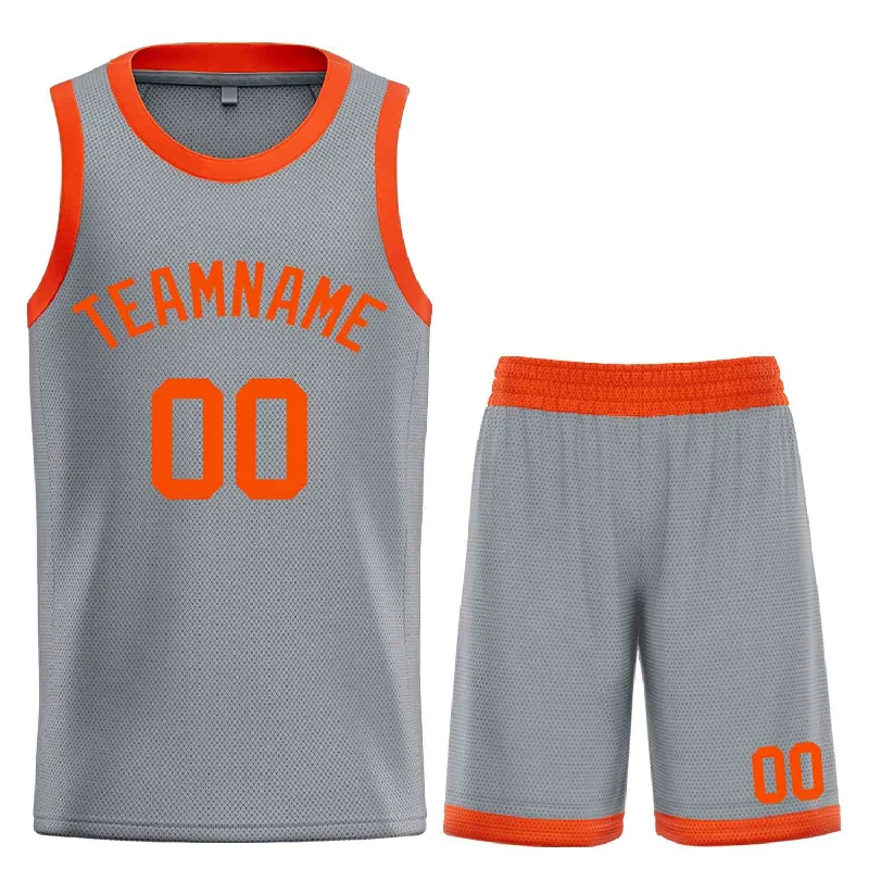 Basketball Jersey for Fast Movement and Comfortable Fit-Custom Dark Gray Orange Classic Sets Bull Basketball Jersey