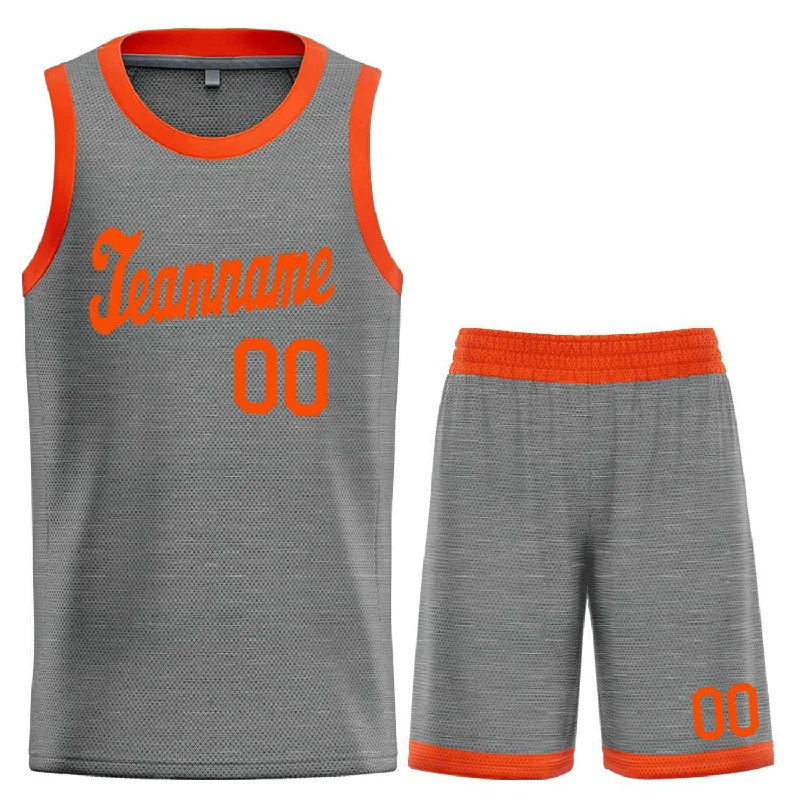 Basketball Jersey for Stylish Fit and Quick Movement-Custom Dark Gray Orange Classic Sets Sports Uniform Basketball Jersey