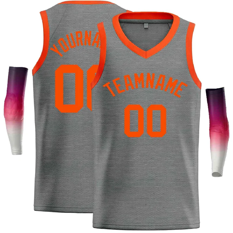 High-Quality Basketball Jersey for Performance-Custom Dark Gray Orange-Classic Tops Men Casual Basketball Jersey