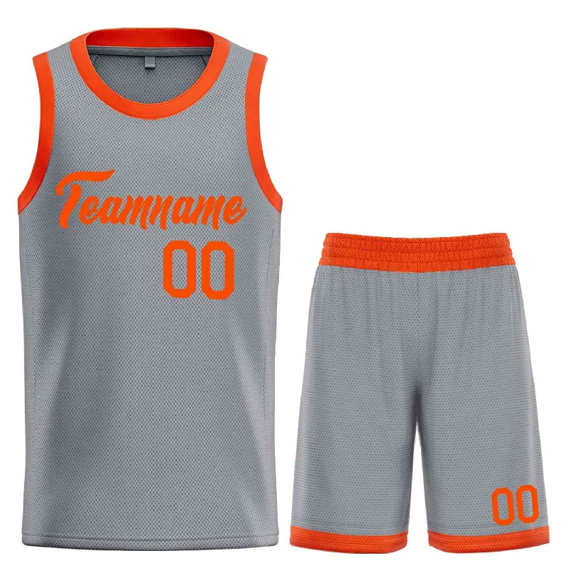 Basketball Jersey with Extra Stretch for Comfort and Fit-Custom Dark Gray Orange Heal Sports Uniform Classic Sets Basketball Jersey