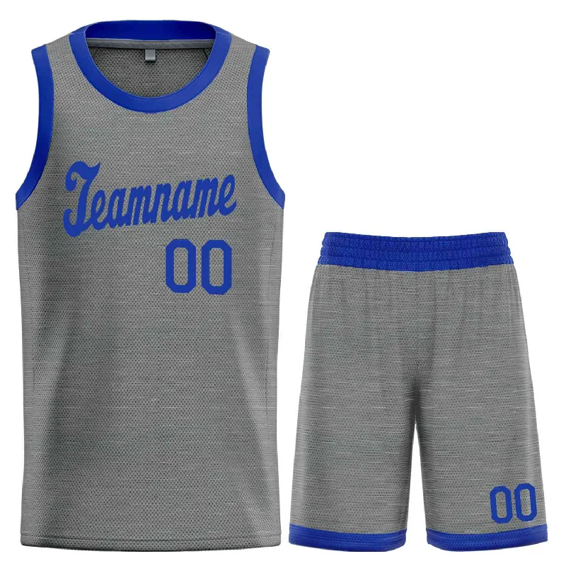 Basketball Jersey for Flexibility and Full Mobility-Custom Dark Gray Royal Classic Sets Sports Uniform Basketball Jersey