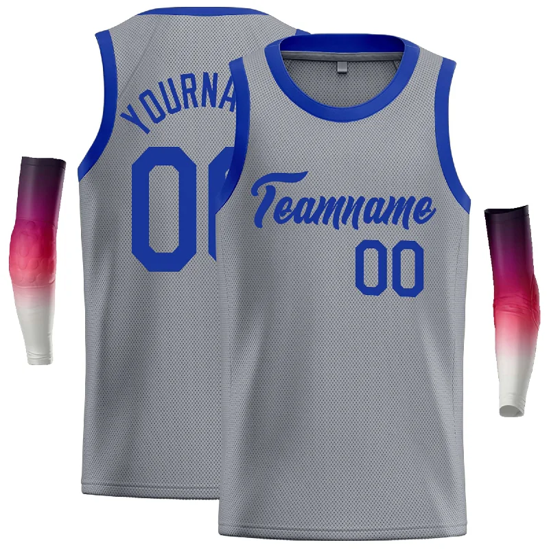 Basketball Jersey for Increased Mobility During Play-Custom Dark Gray Royal Classic Tops Casual Basketball Jersey