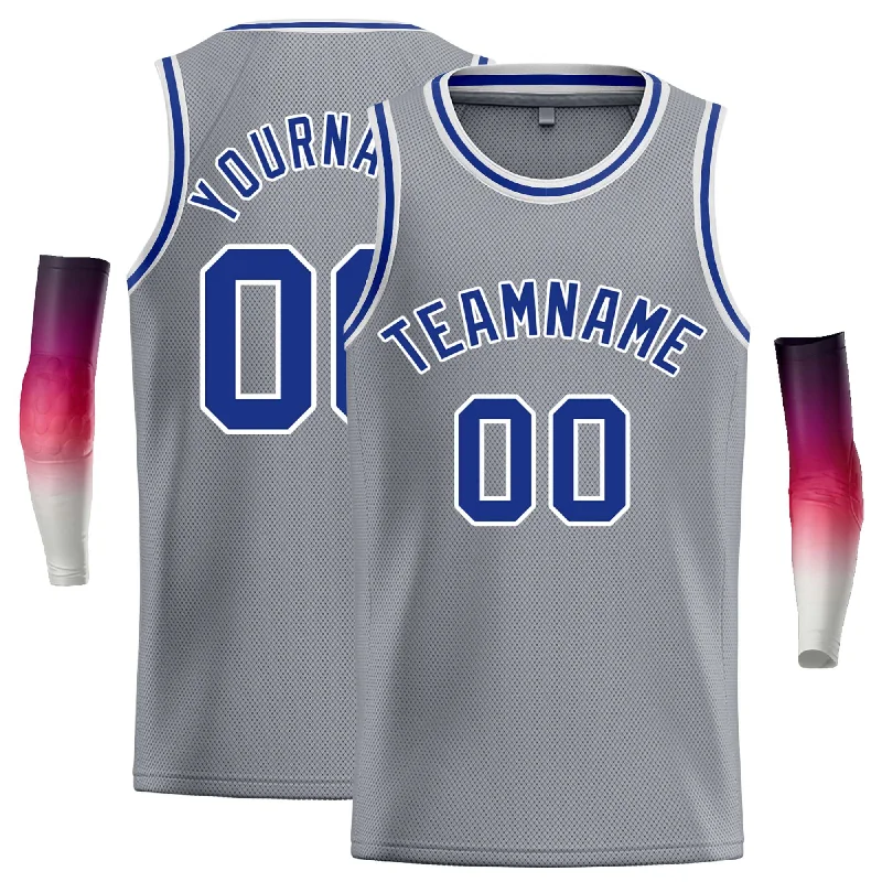 Basketball Jersey for Performance and Style-Custom Dark Gray Royal-White Classic Tops Casual Basketball Jersey