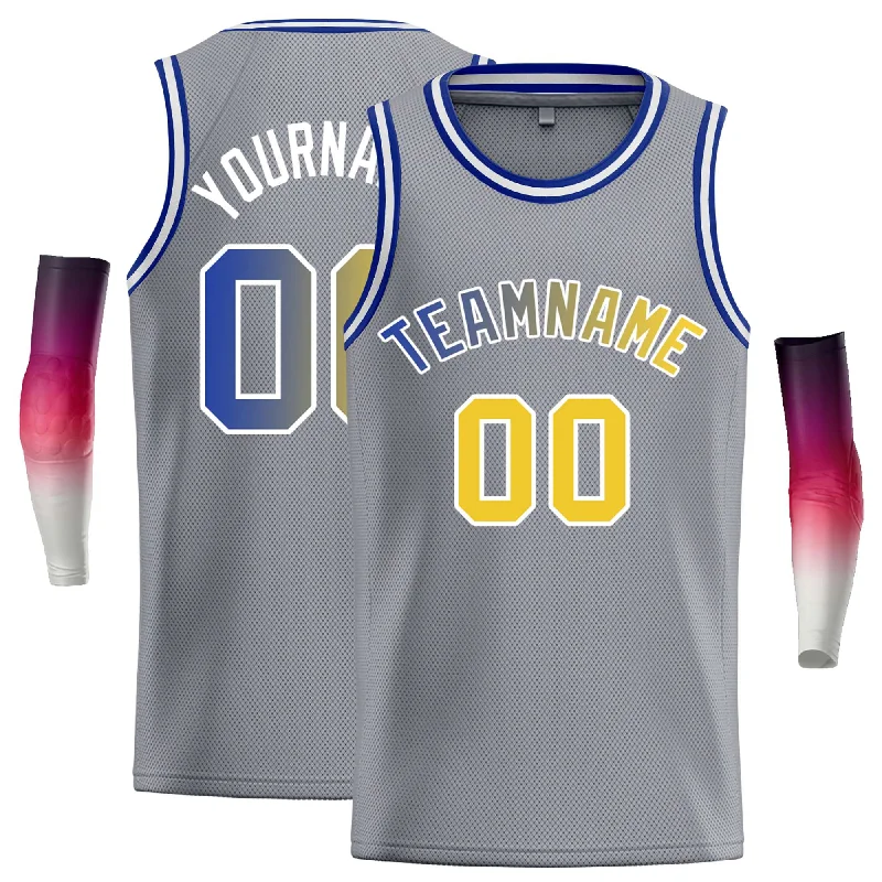 Basketball Jersey for Fast-Paced Games-Custom Dark Gray Royal-White Classic Tops Casual Basketball Jersey