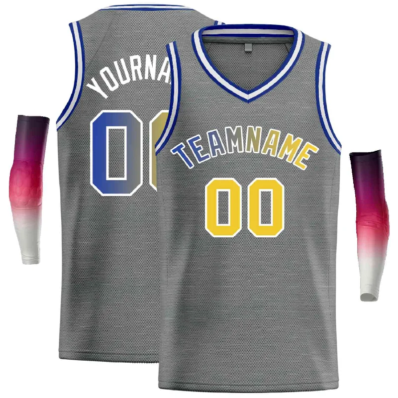 Basketball Jersey for Maximum Performance During Long Matches-Custom Dark Gray Royal-White Classic Tops Men Casual Basketball Jersey