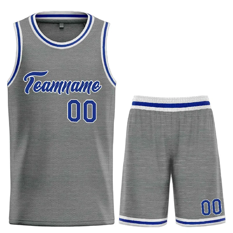 Basketball Jersey for Comfortable and Fast-Paced Play-Custom Dark Gray Royal-White Heal Sports Uniform Classic Sets Basketball Jersey