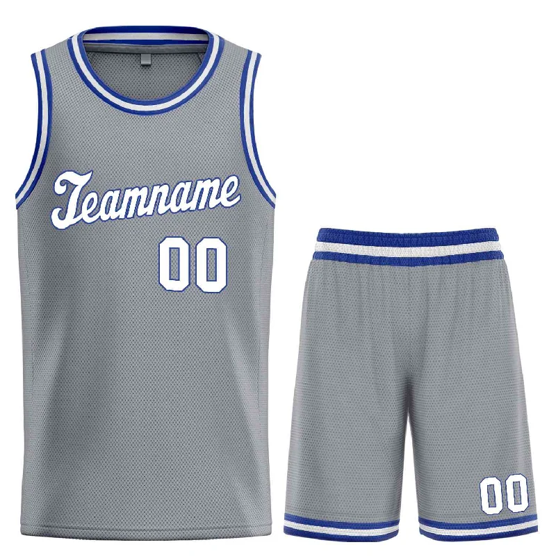 Basketball Jersey for Best Comfort During Long Games-Custom Dark Gray White-Royal Classic Sets Sports Uniform Basketball Jersey