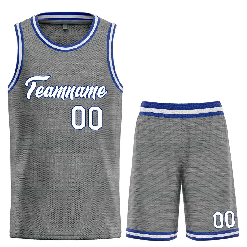 Basketball Jersey for All-Level Players and Teams-Custom Dark Gray White-Royal Heal Sports Uniform Classic Sets Basketball Jersey